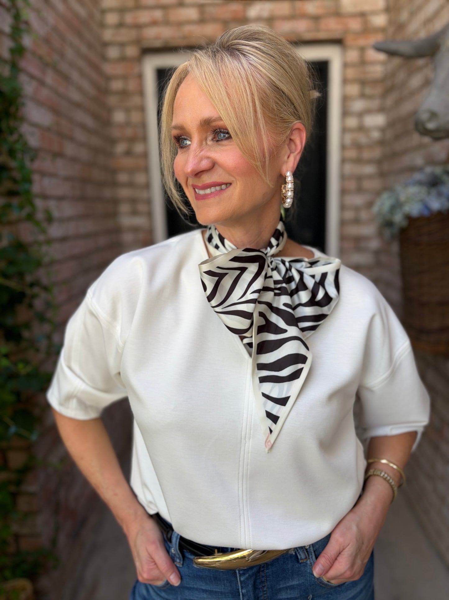 Black and White Zebra Twilly