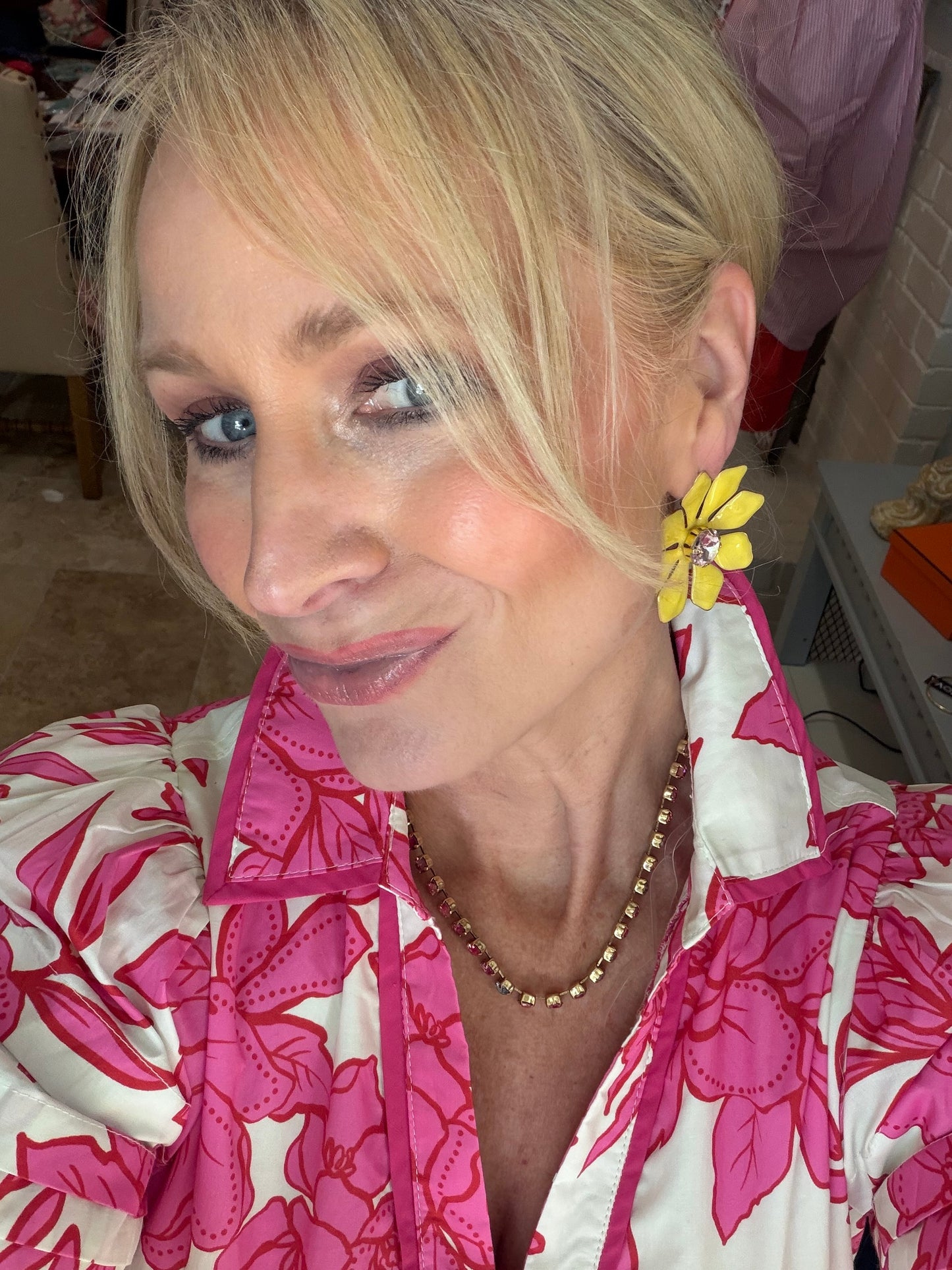 Yellow Pop Flower Earrings