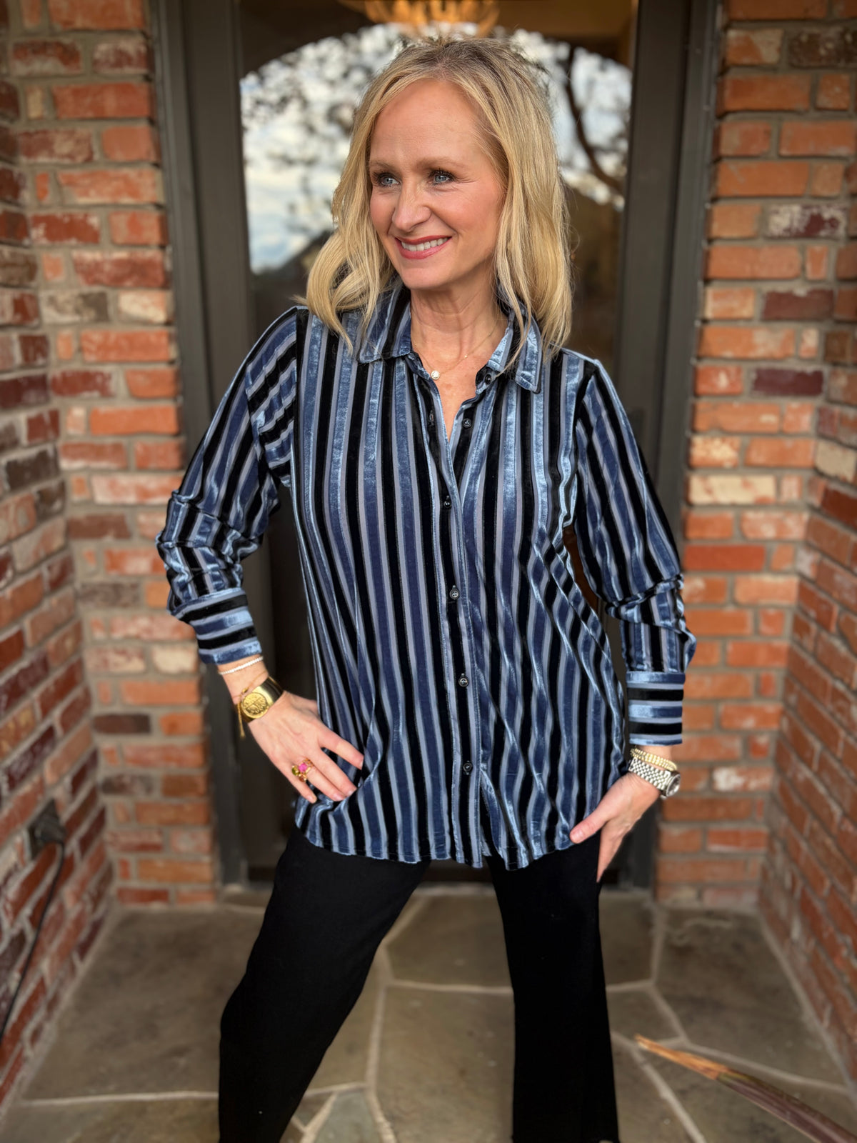 Blue Velvet Blouse