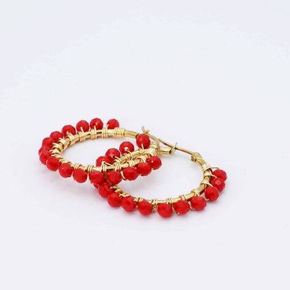 Beaded Hoop Earring