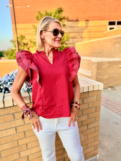 Garnet Ruffle Top
