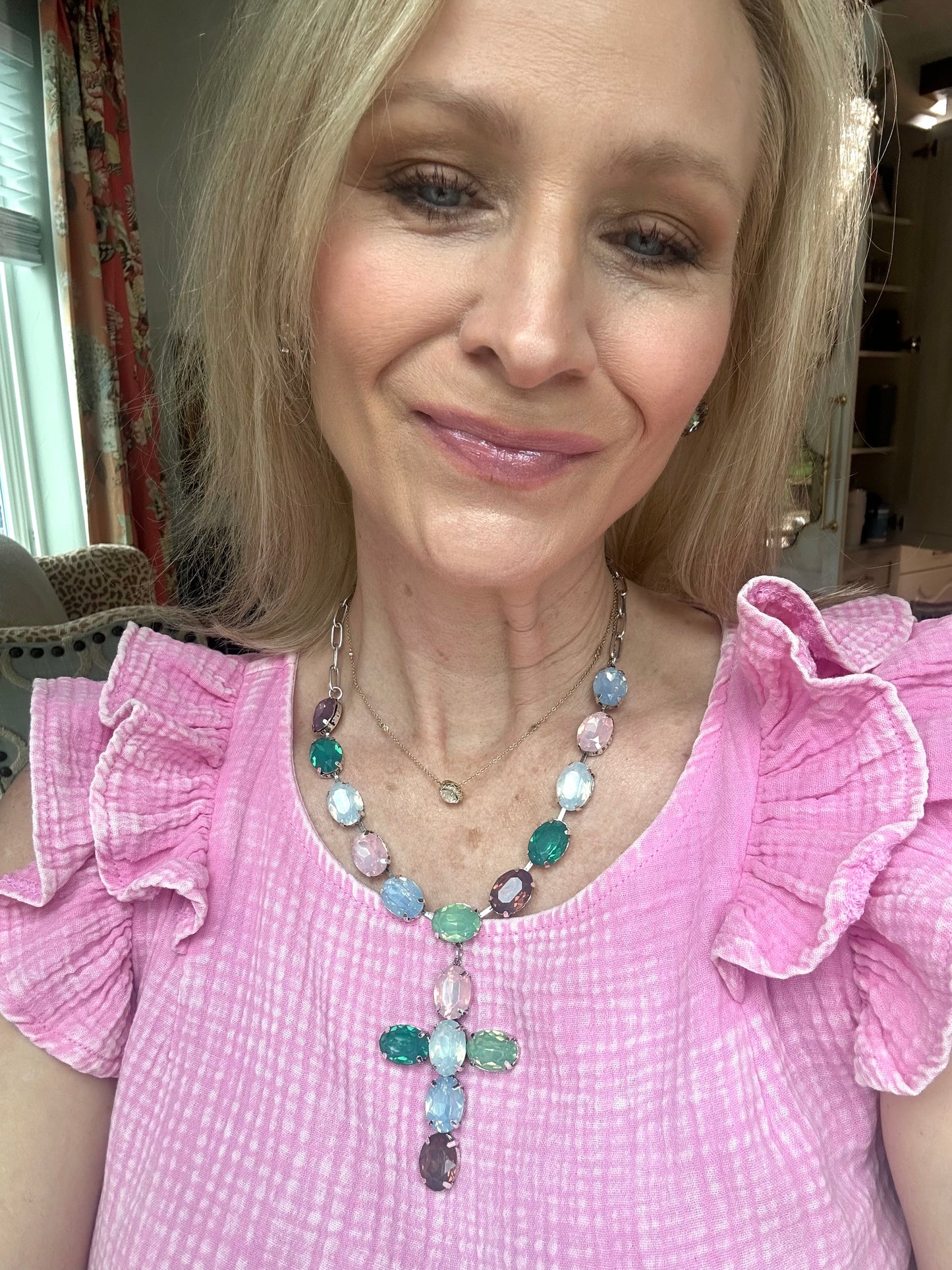 Blessed in Color Cross Necklace