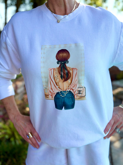 Couture In Pearls Girl Sweatshirt