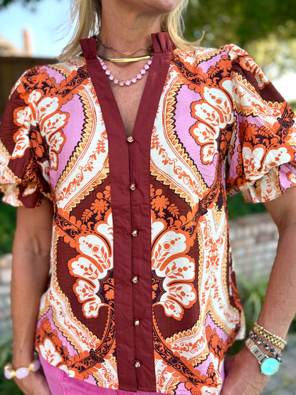 Amber and Pink Blouse
