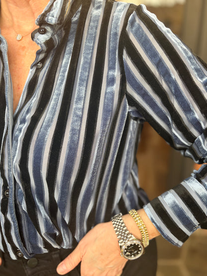 Blue Velvet Blouse
