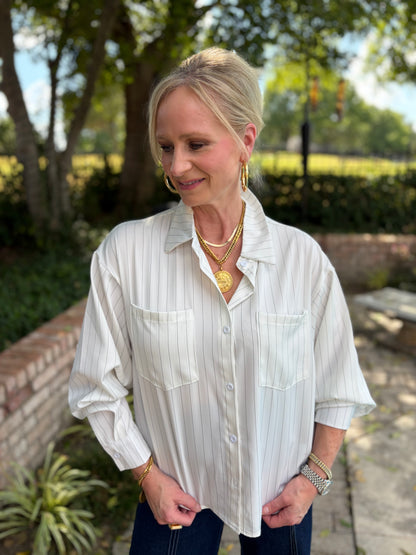 So Chic Striped Blouse
