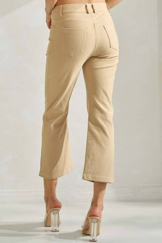 Elegant Crop Pant-Khaki