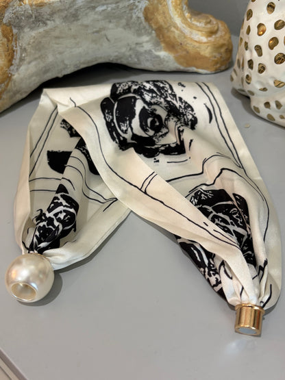 Camille Rose Pearl Magnetic Scarf/Necklace