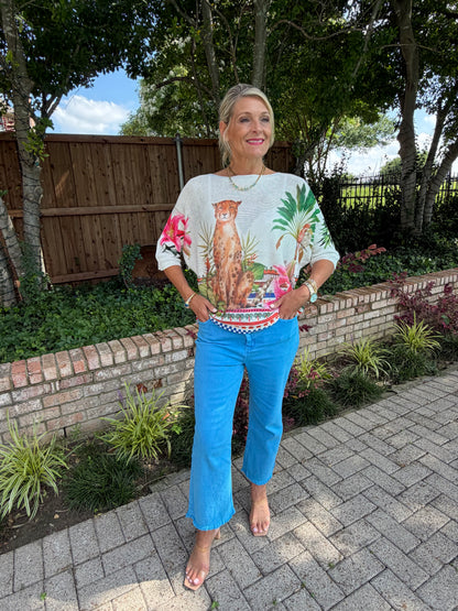 Tropical Cheetah Italian Knit