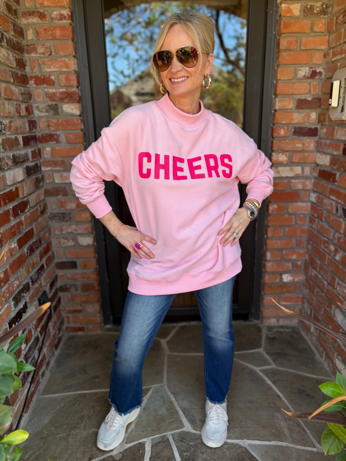 Pink Merry & Cheers Reversible Sweatshirt