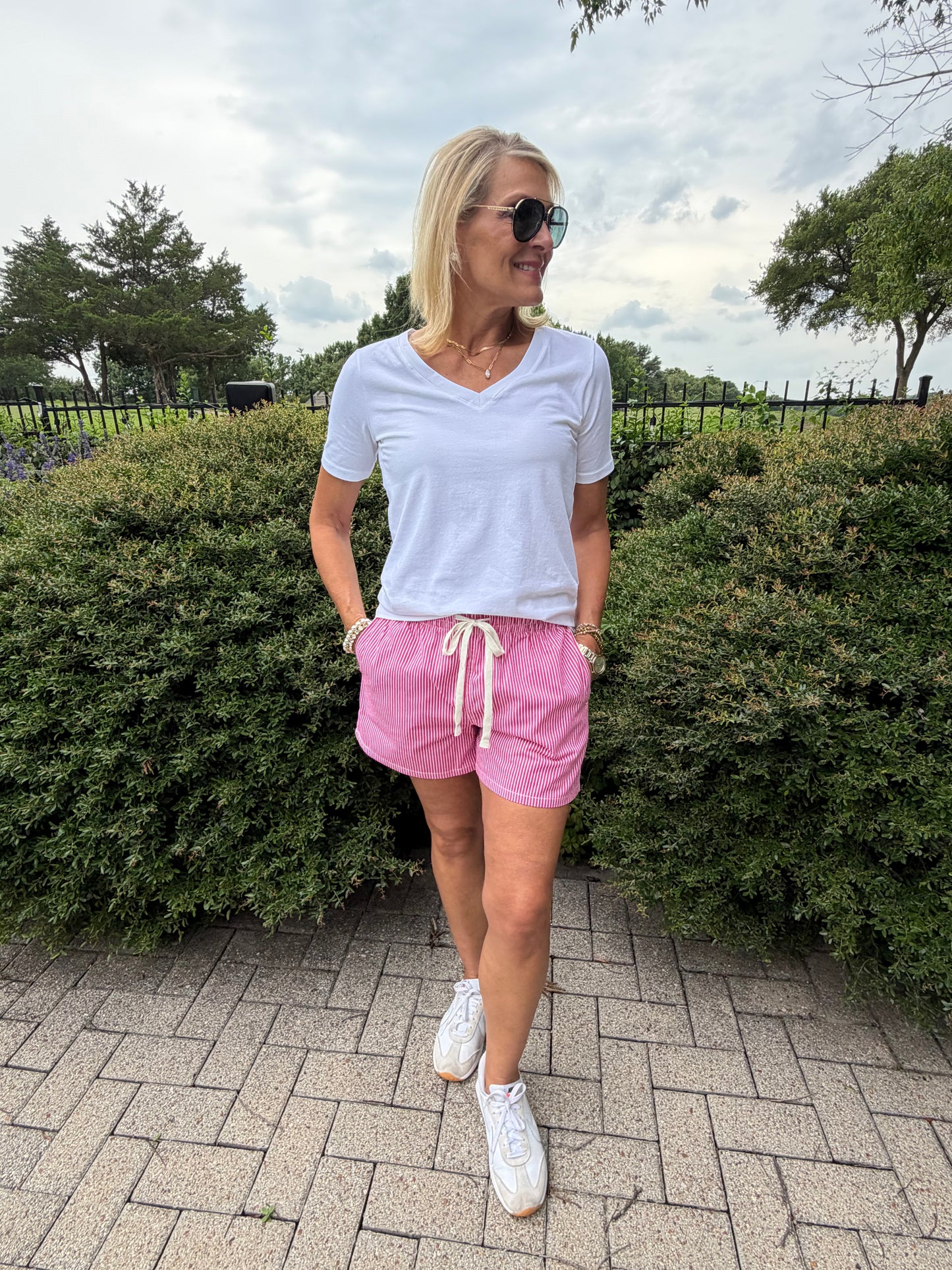 Every Day White Tee- V Neck