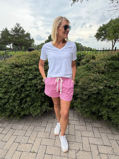Every Day White Tee- V Neck