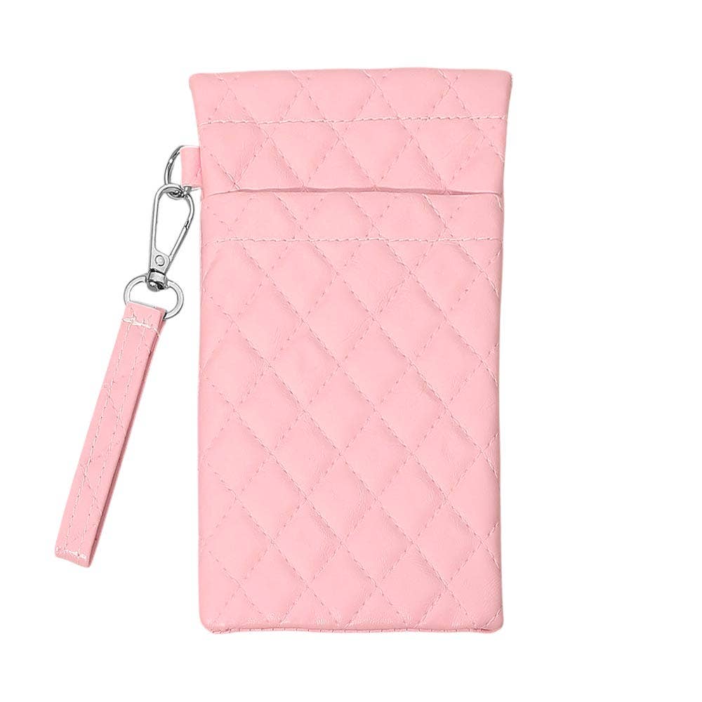 Quilted Sunglasses Wristlet Pouch
