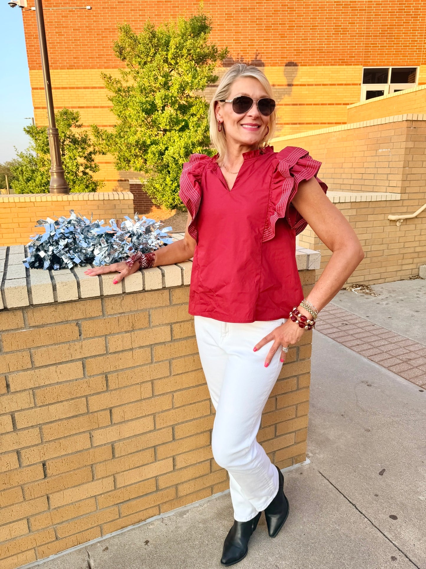 Garnet Ruffle Top
