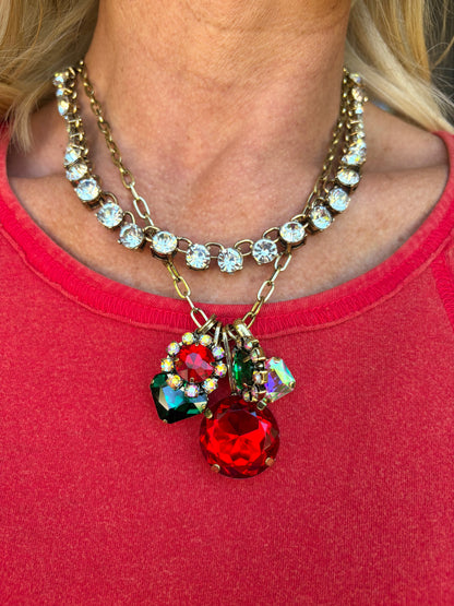 Charmed Necklace- Red, Green and White