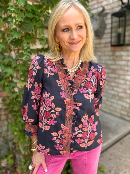 Juliette Navy Blouse