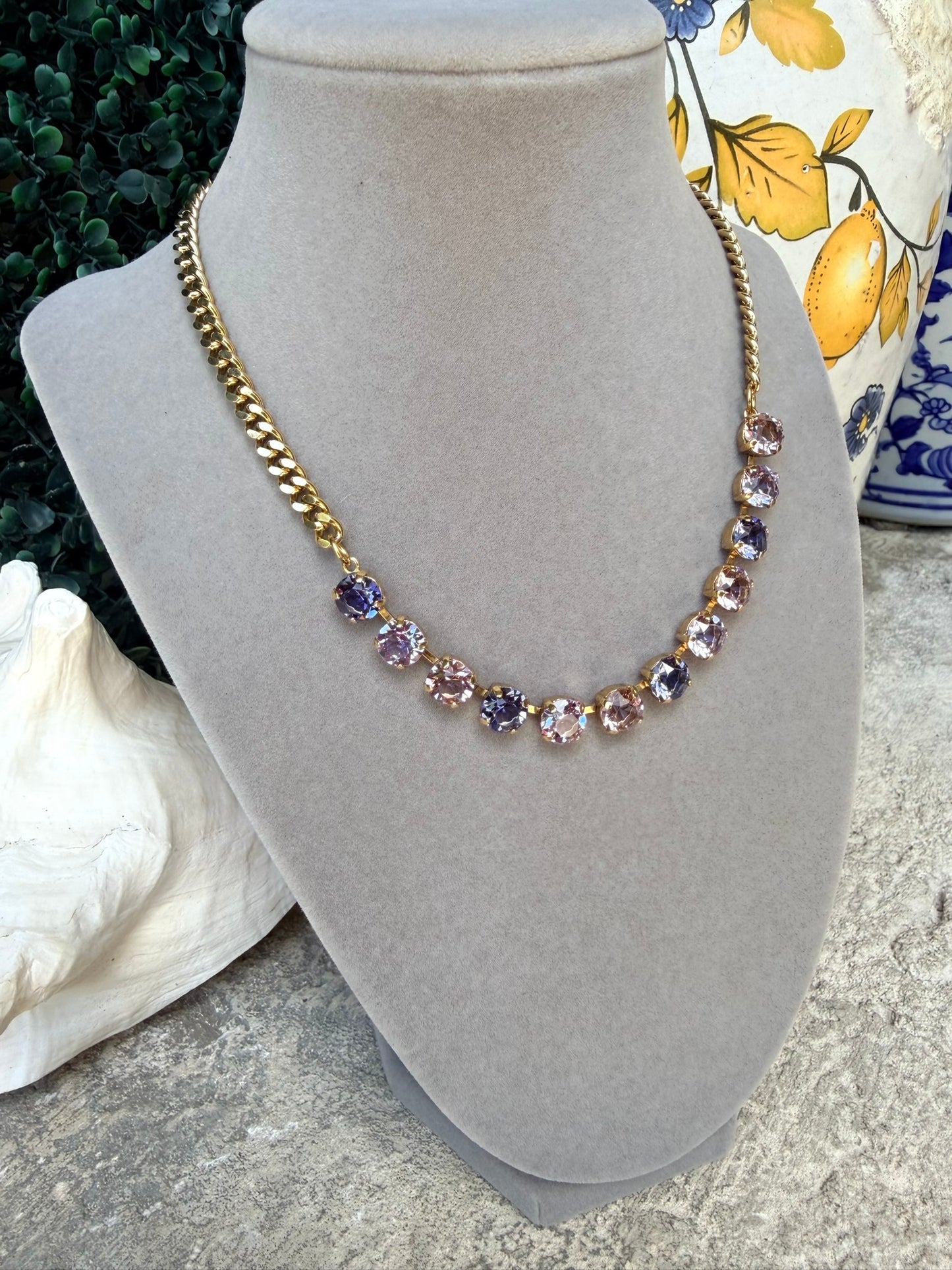 Tova Mini Oakland Custom Necklace- Lavendar Love
