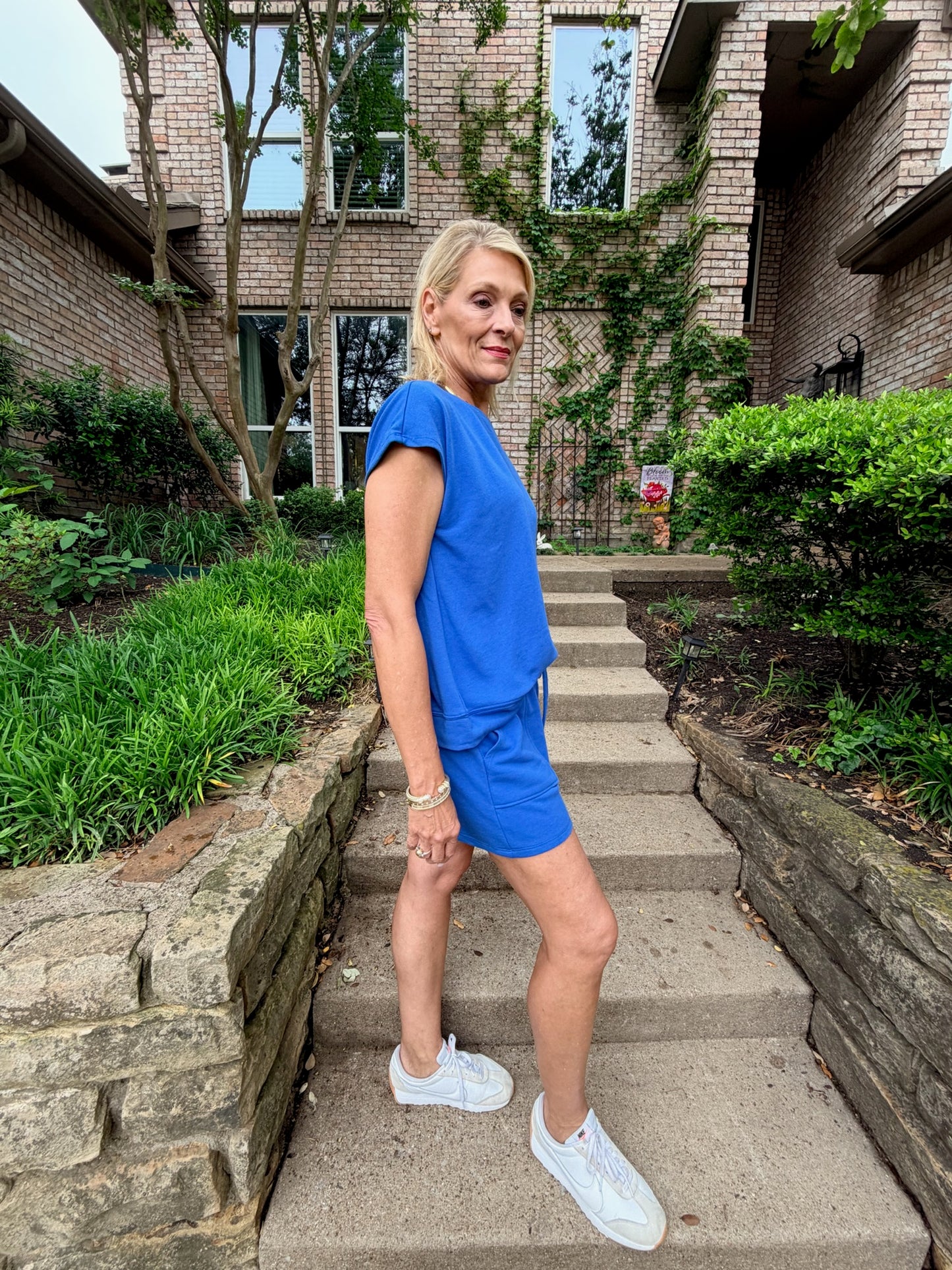 Easy Style Short Set- Capri Blue