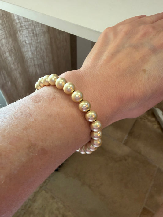 Brushed Gold Beaded Bracelet