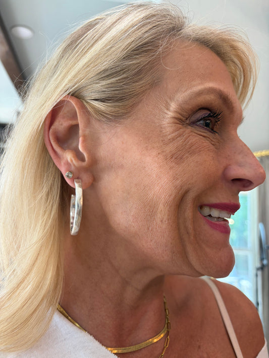 Marlowe Silver Hoop Earrings