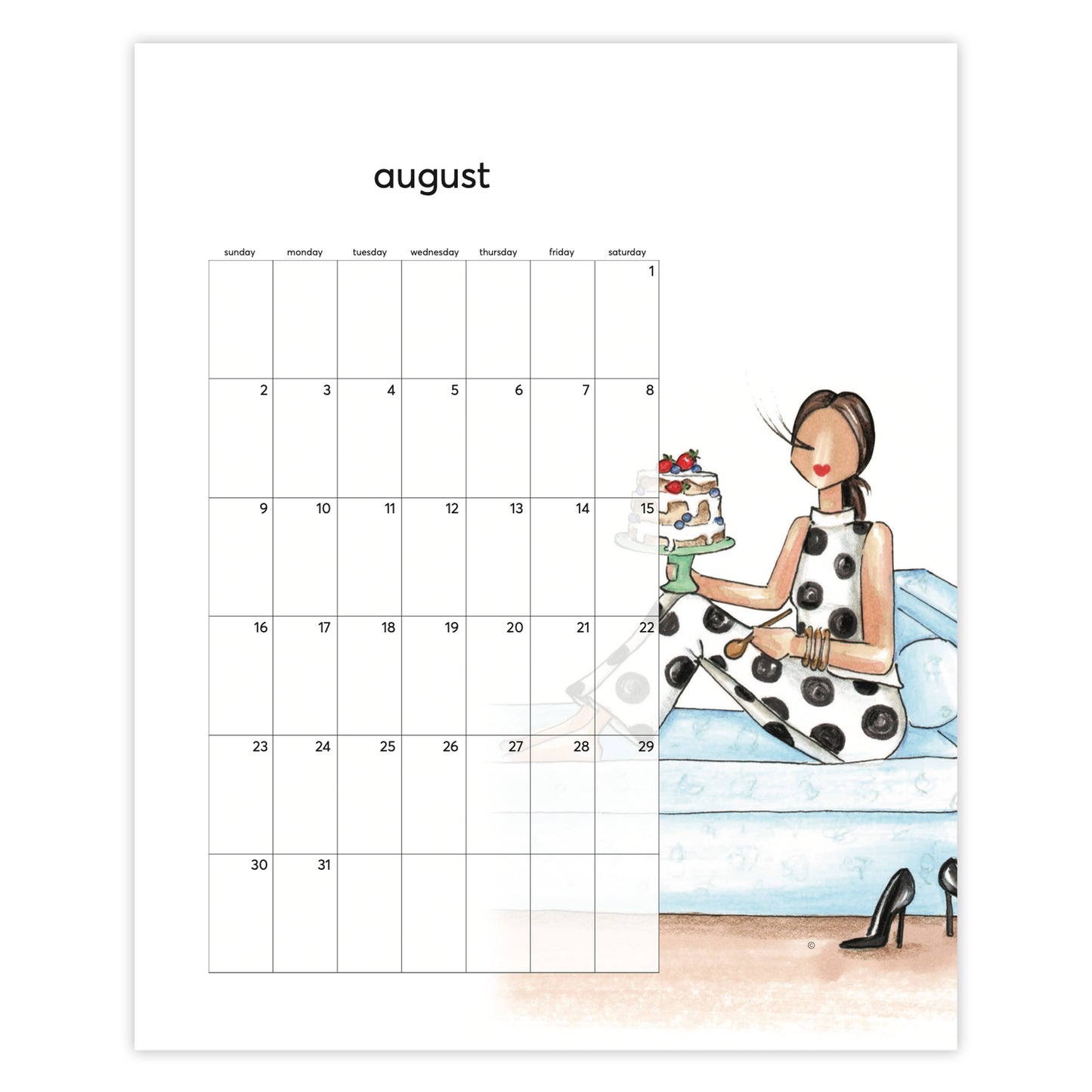 Fashionista 2026 Wall Calendar