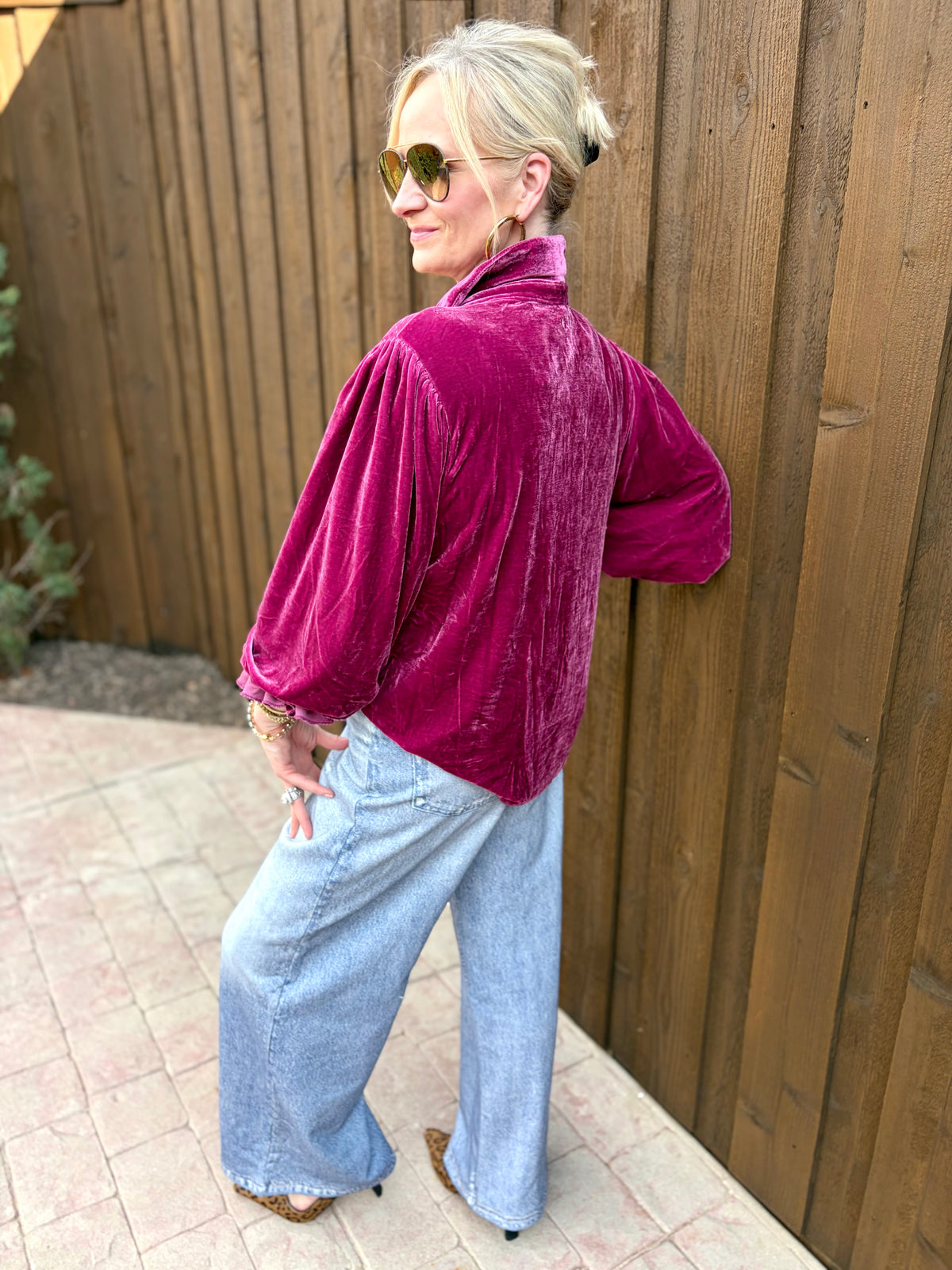 Romantic in Raspberry Blouse