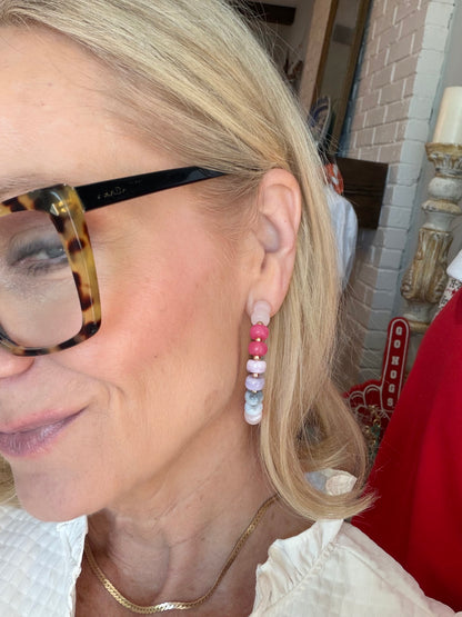 Blush and Violet Hoop Earrings