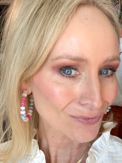 Blush and Violet Hoop Earrings