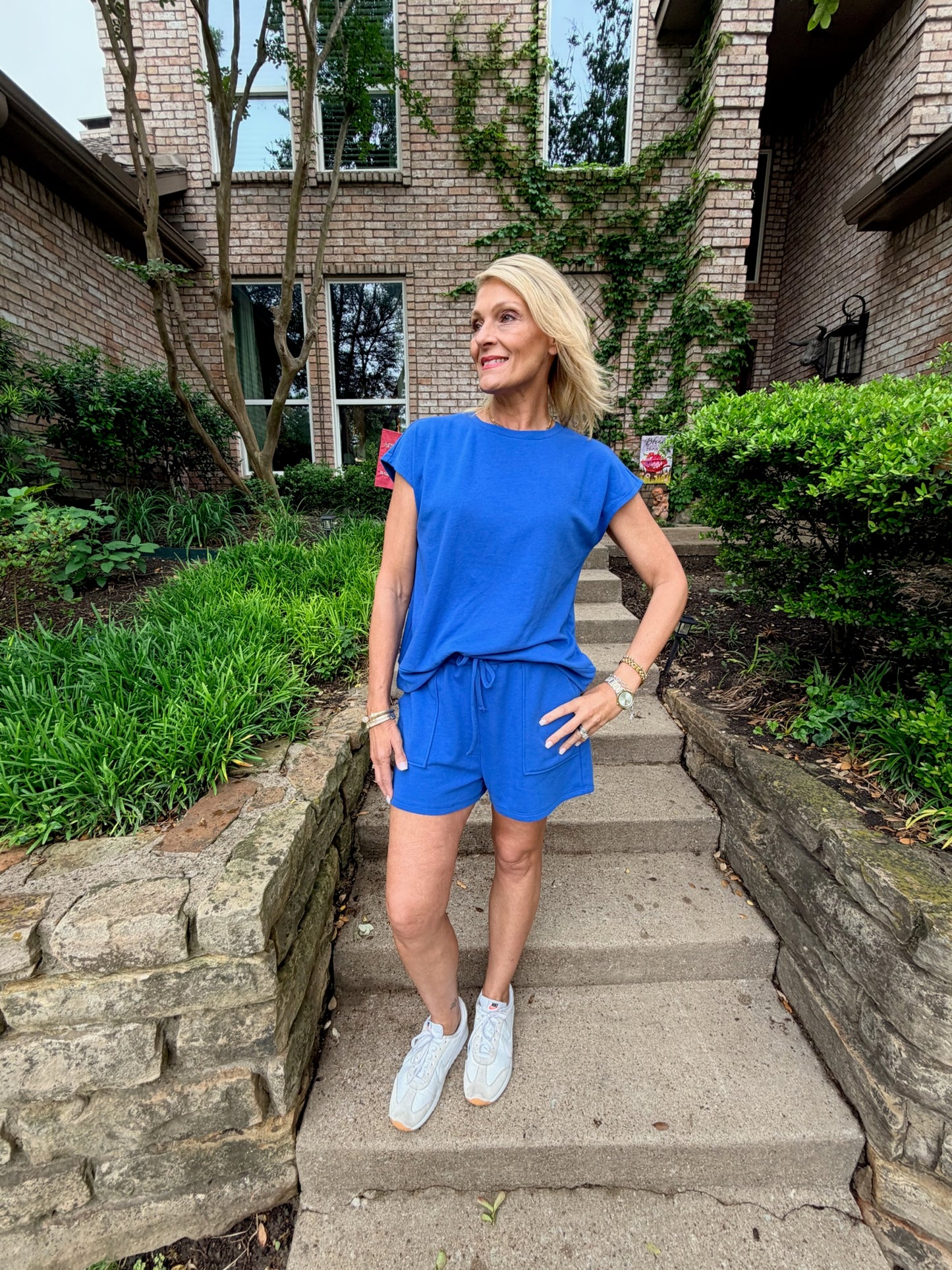 Easy Style Short Set- Capri Blue