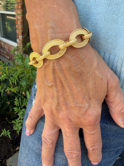 Abby Flat Link Bracelet- Gold
