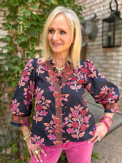Juliette Navy Blouse