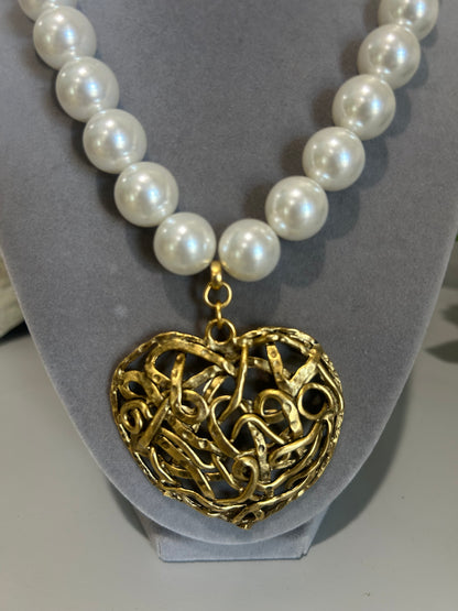 Heirloom Heart Pearl Necklace