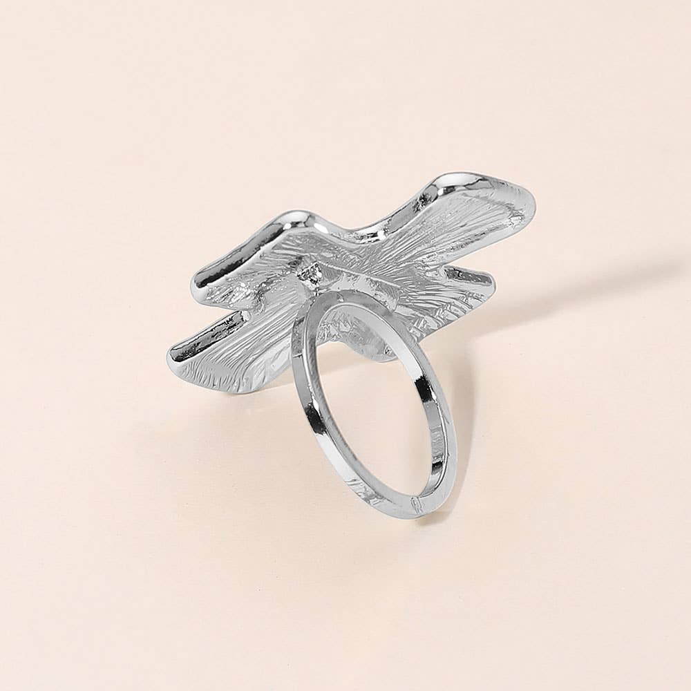 Textured Metal Cross Ring