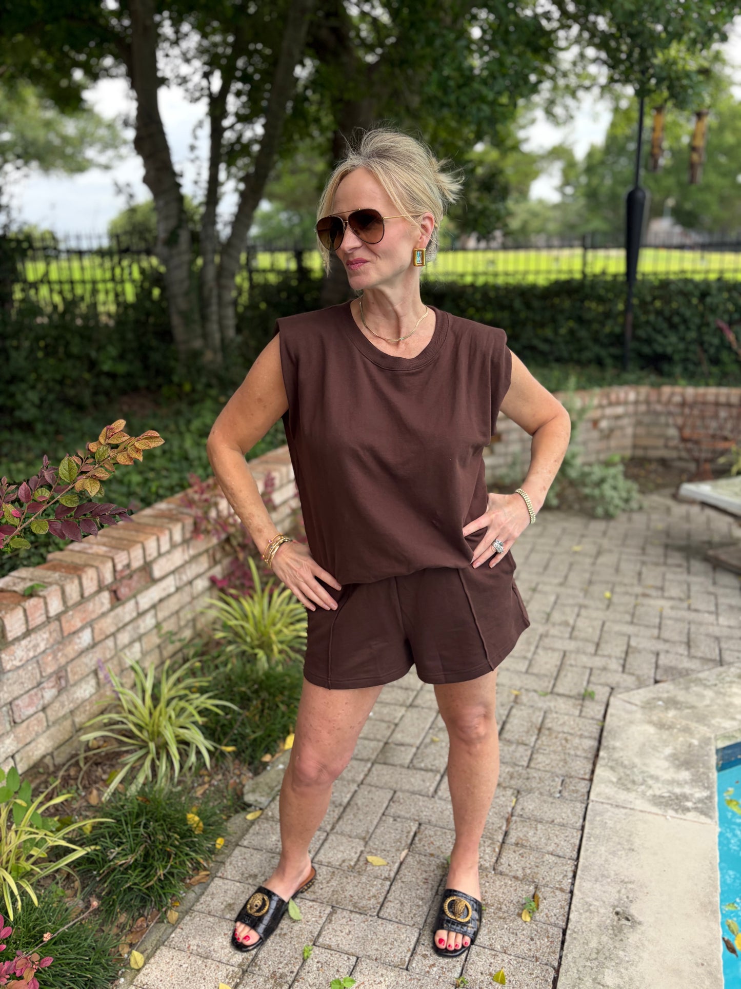 Anything But Basic Brown Short Set