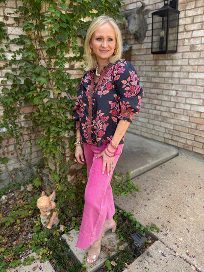 Juliette Navy Blouse
