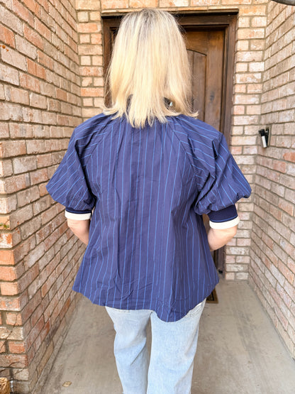 Blue Cascade Blouse