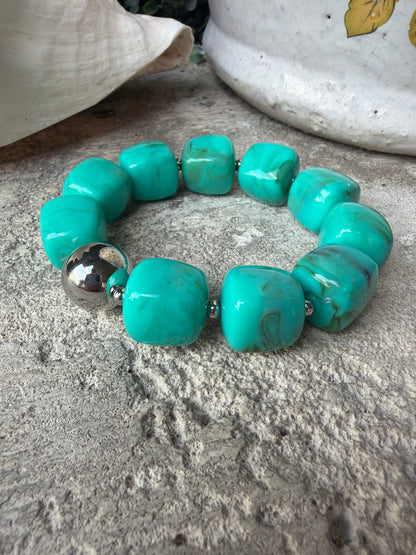 Wrist Candy Bracelet-Turquoise/Silver