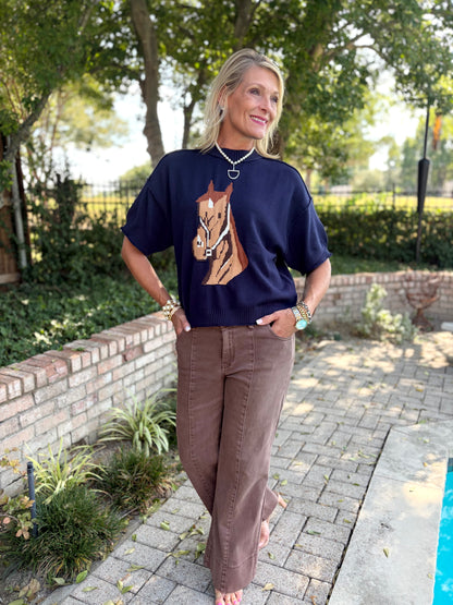 Blue Ribbon Horsehead Sweater