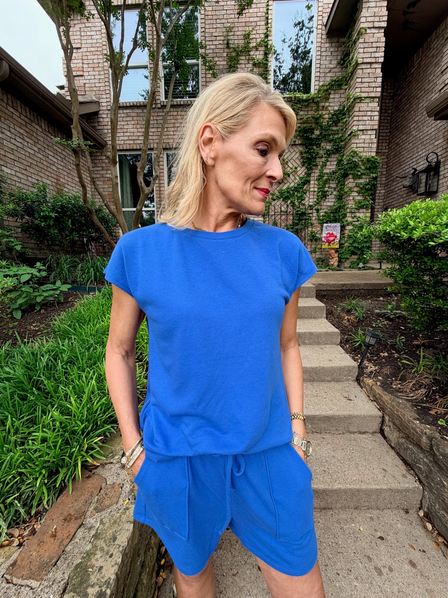 Easy Style Short Set- Capri Blue