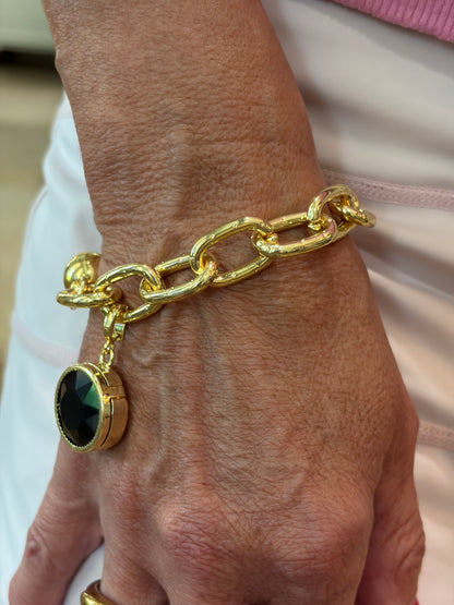 Charming Gold Large Link Bracelet