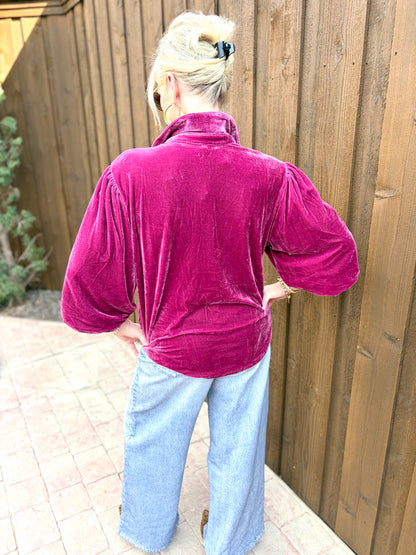 Romantic in Raspberry Blouse