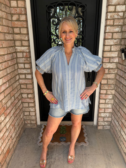 Blue Haven Checked Blouse
