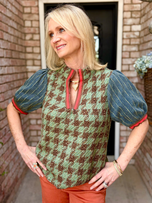 Twist On Tweed Blouse