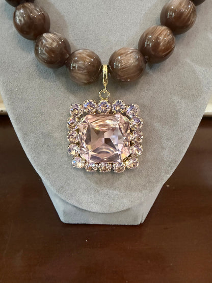Chocolate Blush Statement Necklace