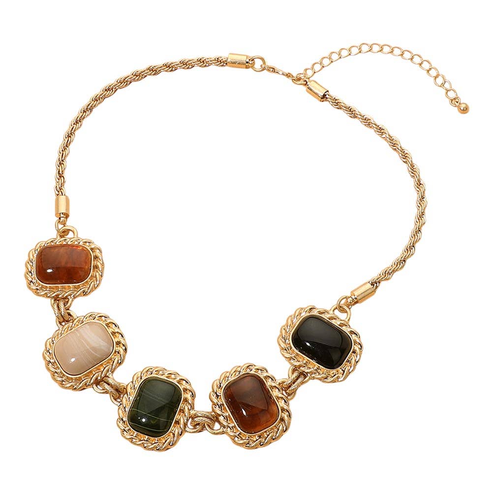 Farrah Fall Colored Stone Necklace
