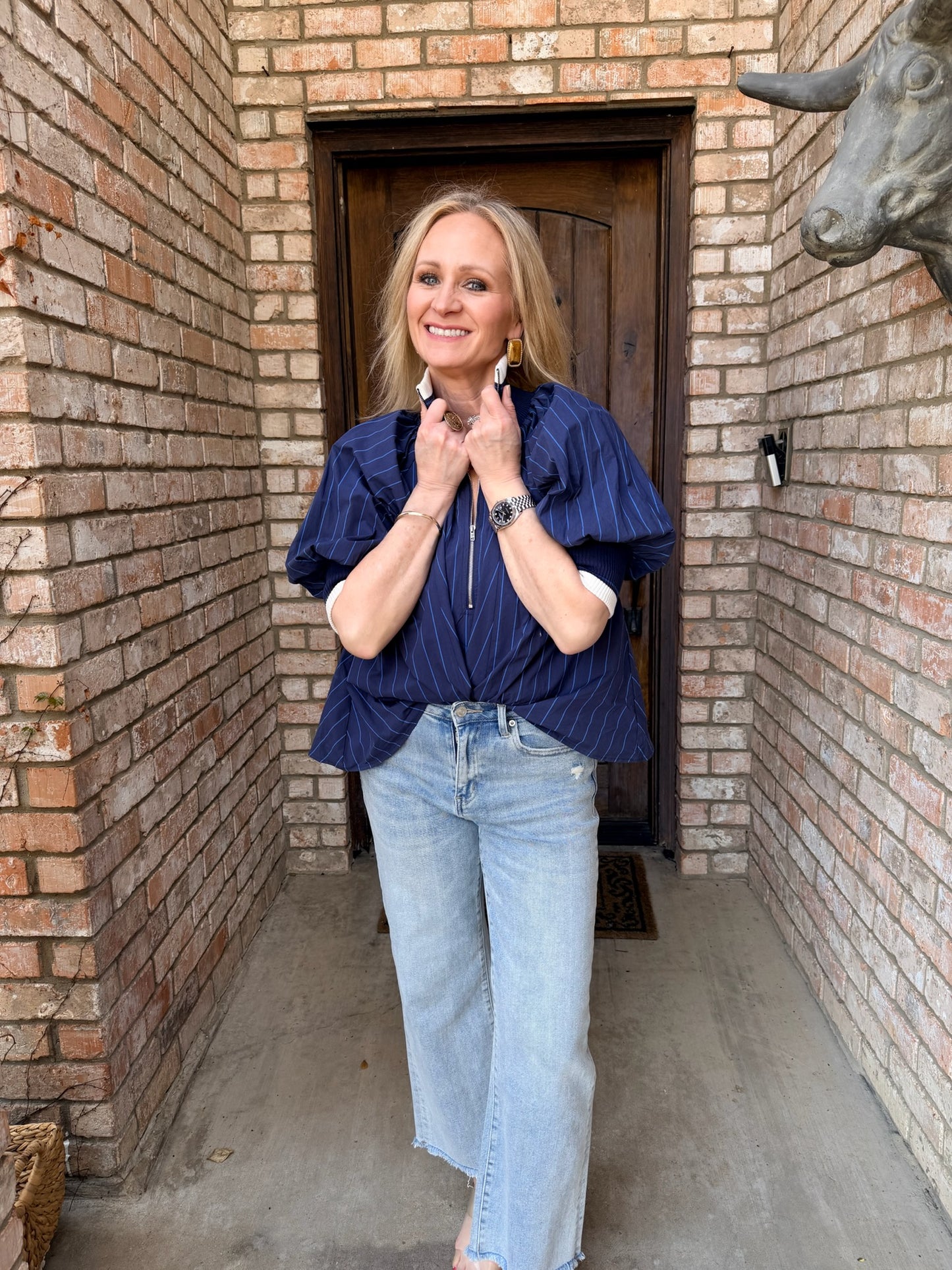 Blue Cascade Blouse