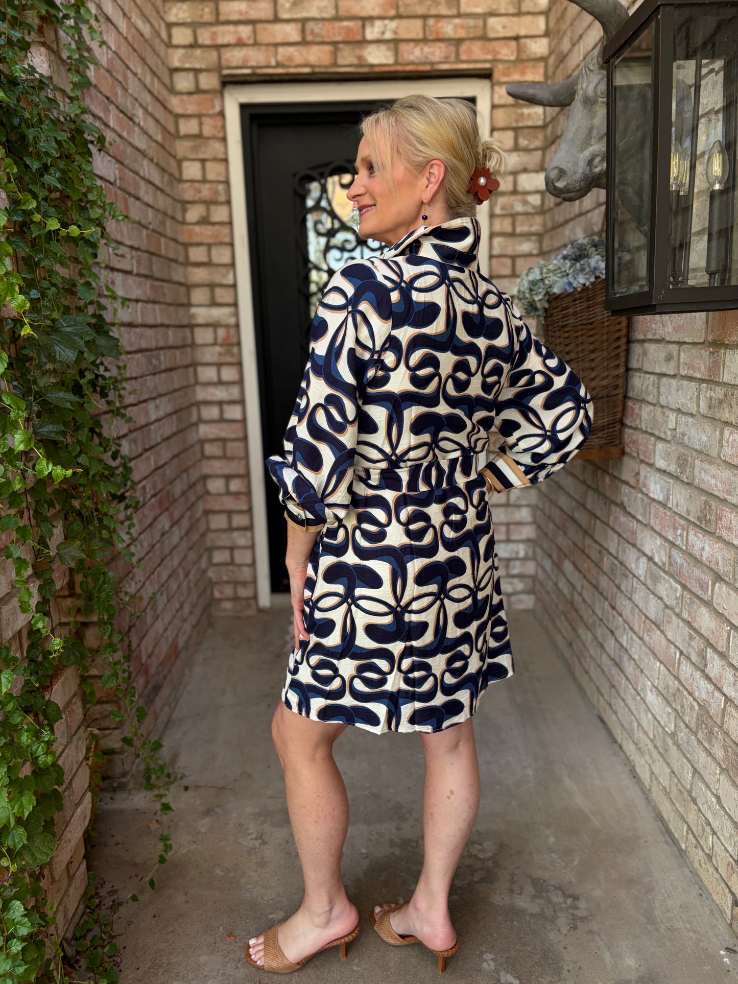 Sophia Navy Swirl Dress