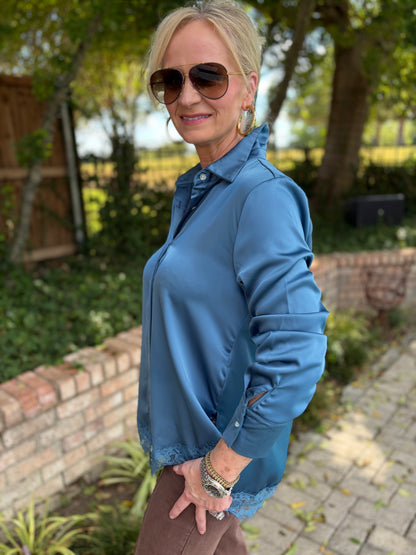 Sadie Steel Blue Blouse