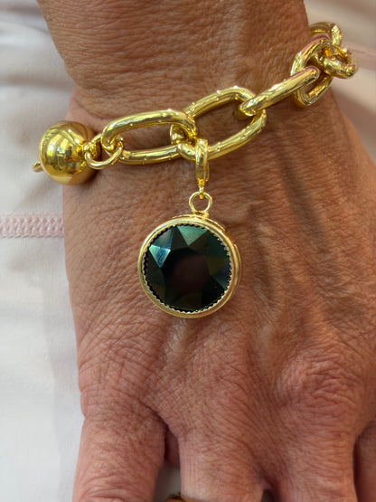 Black Gemstone  Charm