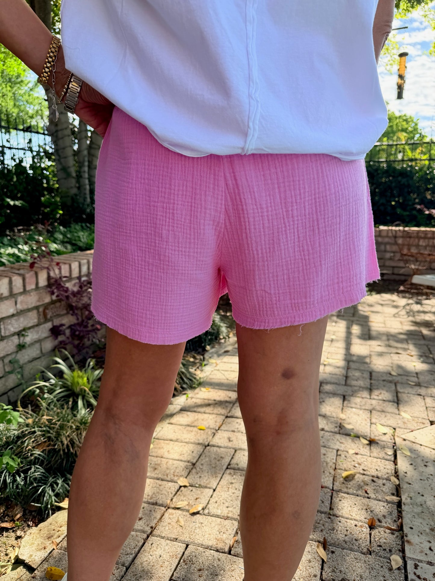 Pink Breeze Gauze Shorts